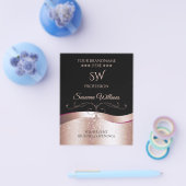 Luxuriöse Wavy Rose Gold Decoder Black Monogram Fl Flyer (Einzeln)