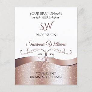 Luxuriöse Wavy Rose Gold Decoder White Monogram Fl Flyer