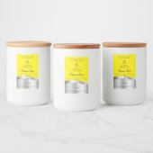 Luxuriöse Wavy Silver Decoder Gelbe Monogramm-Labe Lebensmitteletikett (Flaschen)