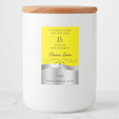 Luxuriöse Wavy Silver Decoder Gelbe Monogramm-Labe Lebensmitteletikett (Vorderseite)