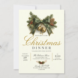 Luxuriöse Weihnachtsdinner-Einladung Einladung