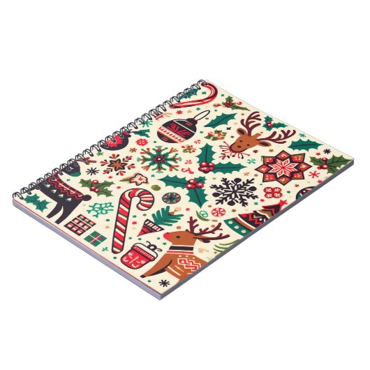 Luxuriöse Weihnachtssaison Muster Notizblock (Linke Seite)