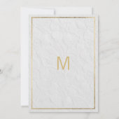 Luxuriöse weiße goldene französische Blumenspitze  Einladung (Rückseite)