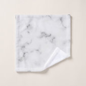 Luxuriöse, weiße Marmorstruktur Badhandtuch Set (Waschlappen)