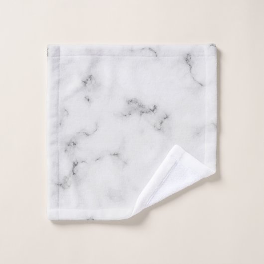 Luxuriöse, weiße Marmorstruktur Badhandtuch Set (Waschlappen)