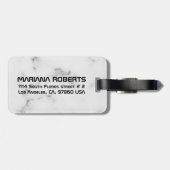 Luxuriöse, weiße Marmorstruktur Gepäckanhänger (Rückseite horizontal)