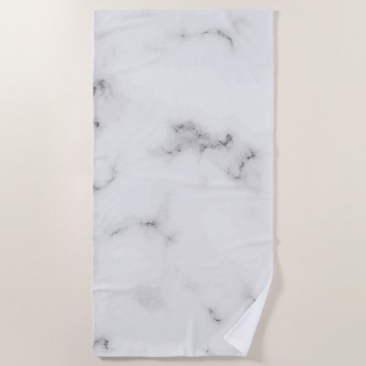 Luxuriöse, weiße Marmorstruktur Strandtuch (Vorderseite)