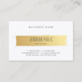 Luxuriöse, weiße, moderne Berufliche Vorlage Visitenkarte (Rückseite)