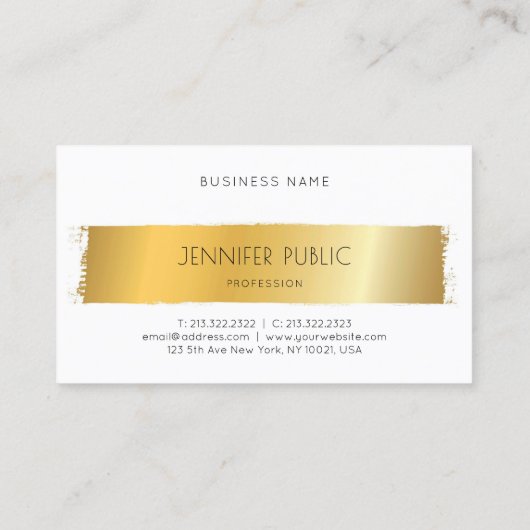 Luxuriöse, weiße, moderne Berufliche Vorlage Visitenkarte (Rückseite)