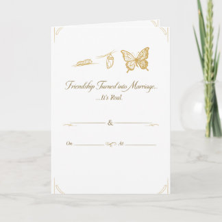 Luxuriöse weiße und goldene Hochzeitseinladung Karte