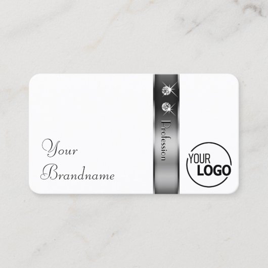 Luxuriöse weiße und silberne Dekoration - Logo Visitenkarte (Vorderseite)