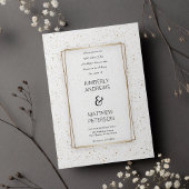 Luxuriöse weiße vergoldete Glitzer confetti Weddin Einladung