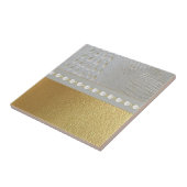 Luxuriöse White and Gold Alligator versteckt Perle Fliese (Seite)