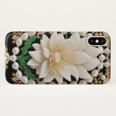 Luxuriöse White Blume Case-Mate iPhone Hülle (Rückseite (Horizontal))