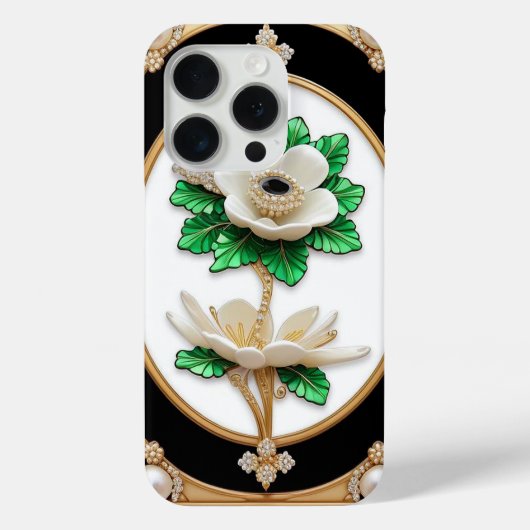 Luxuriöse White Blume Case-Mate iPhone Hülle (Rückseite)