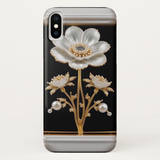 Luxuriöse White Blume Case-Mate iPhone Hülle (Rückseite)