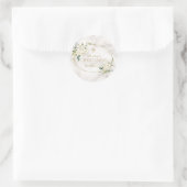 Luxuriöse White Blume Gold Marmor Christening Runder Aufkleber (Tasche)