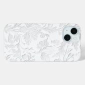 Luxuriöse White Floral Embossed Phone Case (Rückseite (Horizontal))