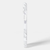 Luxuriöse White Floral Embossed Phone Case (Rückseite / Links)