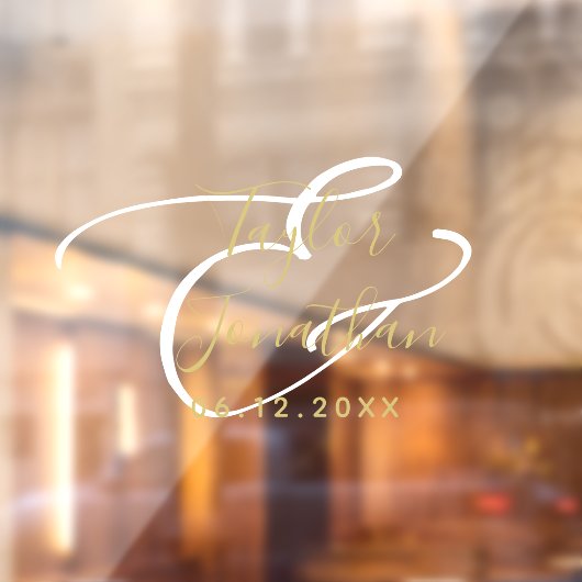 Luxuriöse White & Gold Minimal Klasse Maßgeschneid Fensteraufkleber (Blatt 2)