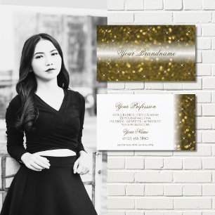 Luxuriöse White Gold Sparkling Glitzer Stars Stilv Visitenkarte