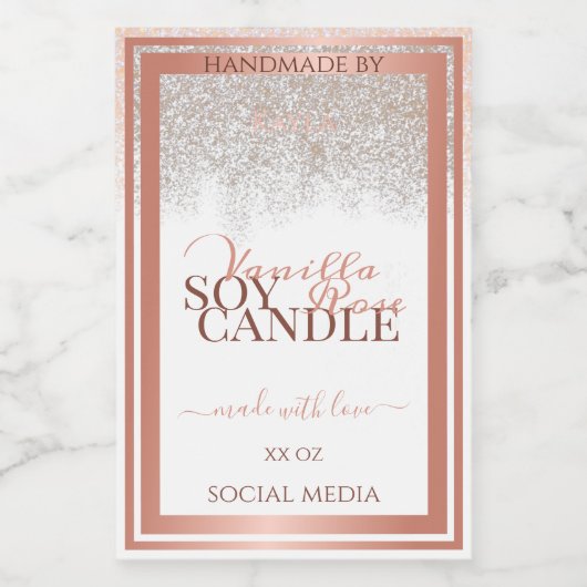 Luxuriöse White Product Packaging Labels Rose Gold Lebensmitteletikett (Einzelnes Label)