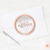 Luxuriöse White Product Packaging Labels Rose Gold Runder Aufkleber (Umschlag)
