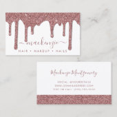 Luxuriöse White Rose Gold Sparkle Glitzer Tropfen Visitenkarte (Vorne/Hinten)