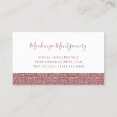 Luxuriöse White Rose Gold Sparkle Glitzer Tropfen Visitenkarte (Rückseite)