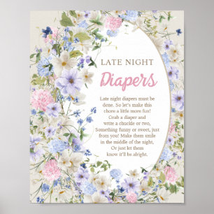 Luxuriöse Wildblumen Bouquet Spätabend Windeln Poster