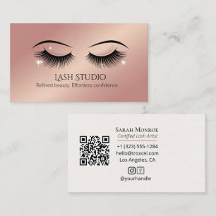Luxuriöse Wimpern-Design mit QR-Code Visitenkarte