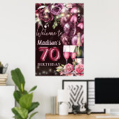 Luxuriöse Wine Magenta 70. Geburtstag Begrüßungsze Poster (Heimbüro)