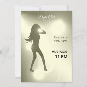 Luxuriöse Yellow Brilliant Tancing Girl Silhouette Einladung