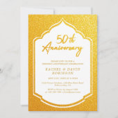 Luxuriöser 50. Hochzeitstag Golden Einladung (Vorderseite)
