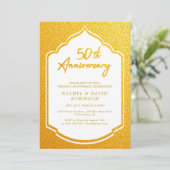 Luxuriöser 50. Hochzeitstag Golden Einladung (Stehend Vorderseite)