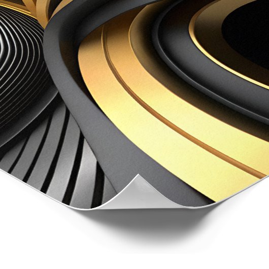 Luxuriöser Abstrakter Hintergrund mit Gold und Bla Poster (Ecke)