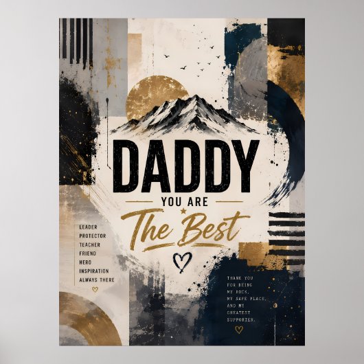 Luxuriöser abstrakter Vater Dank Poster (Vorne)