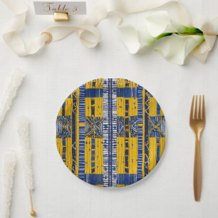 Luxuriöser afrikanischer Karibik-Mudcloth Pappteller