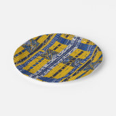 Luxuriöser afrikanischer Karibik-Mudcloth Pappteller (Schrägansicht)