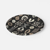 Luxuriöser afrikanischer Karibik-Mudcloth Pappteller (Schrägansicht)