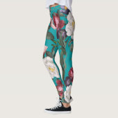 Luxuriöser, angesagter Sommergarten, trendig blau Leggings (Links)