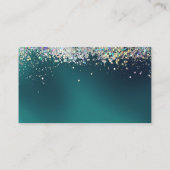 Luxuriöser Aquamariner Glitzer Dog Paw Pet Groomin Visitenkarte (Rückseite)