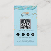 Luxuriöser Aquamariner Qr-Code Visitenkarte (Rückseite)