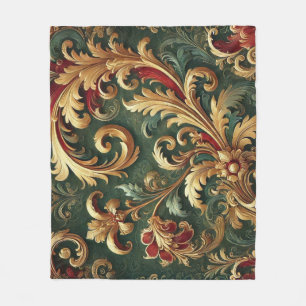 Luxuriöser Barock-Damaskus-Muster Fleecedecke