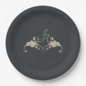 Luxuriöser barocker Hochzeitspapierteller Pappteller (Vorderseite)