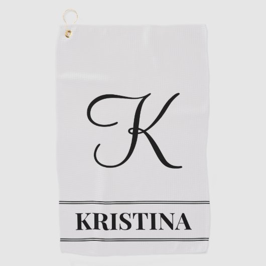 Luxuriöser bearbeitbarer Name und erstes Golfhandt Golfhandtuch (Vorderseite)