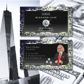 Luxuriöser Black Blue Glitzer mit Logo Diamonds Fo Visitenkarte