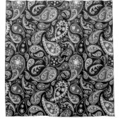 Luxuriöser Black Paisley Duschvorhang (Vorderseite)