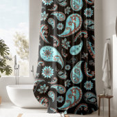 Luxuriöser Black Paisley Duschvorhang