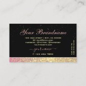 Luxuriöser Black Pink Gold Sparkle Glitzer Shimmer Visitenkarte (Rückseite)